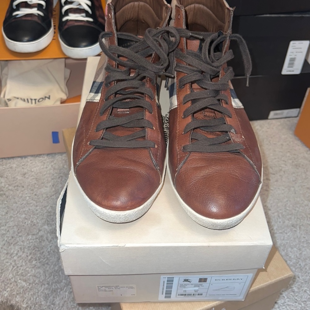 Vintage check high top sneaker